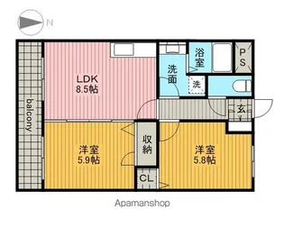 シーズンコート池下【1O3号室】の間取り