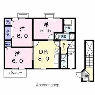 ホワイトリバー A【2階】の間取り