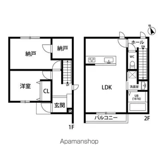 アリエル美園【A号室】の間取り