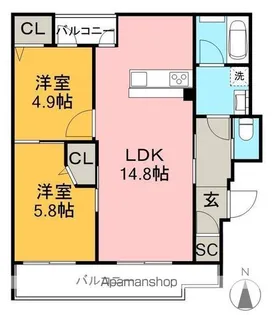 ラークネスト【3階】の間取り