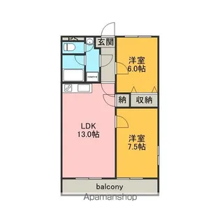 メゾンボヌール【1階】の間取り