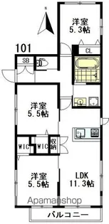 牟礼アパートメント【1階】の間取り