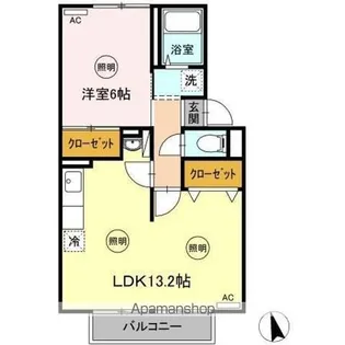 スカイコート21【B202号室】の間取り