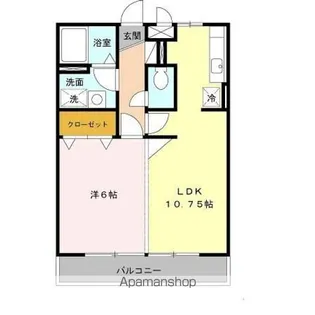 1LDKの間取り画像