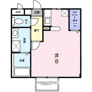 フォンティーヌ【202号室】の間取り