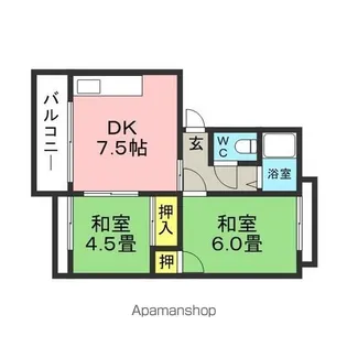 センダハイツ【102号室】の間取り