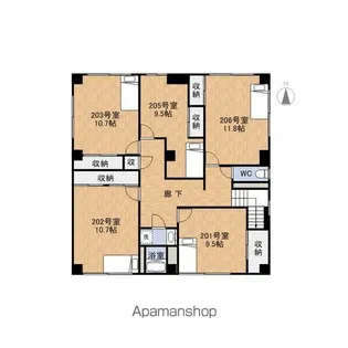 エスコート松本【205号室】の間取り