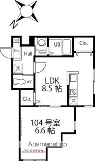 ハーミットクラブハウス戸塚グラン【1階】の間取り