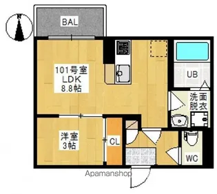 REGALEST 門田屋敷Ⅱ(レガリスト カドタヤシキツー)【101号室号室】の間取り