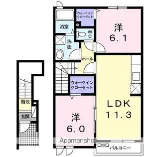 ベルコート桜A【2階】の間取り