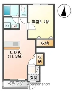 ミューズ高柳【1階】の間取り