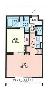 プランドール コリーヌ【103号室】の間取り