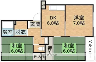 フラワーハイツ【1階】の間取り