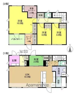 福島県いわき市泉町下川字谷地川【一戸建】の間取り
