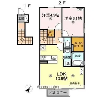 フキノトウ牟礼北 B棟【2階】の間取り