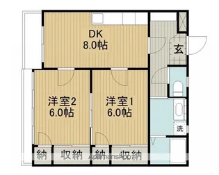 アップルガーデンコーポⅡ【2階】の間取り