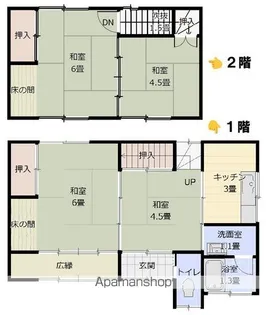 滋賀県長浜市木之本町木之本【一戸建】の間取り