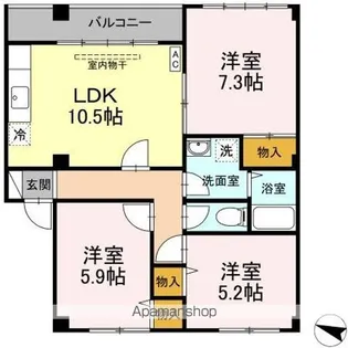 メイユールヤマタケ G【1階】の間取り