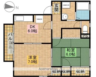 セジュールかあさ【1階】の間取り