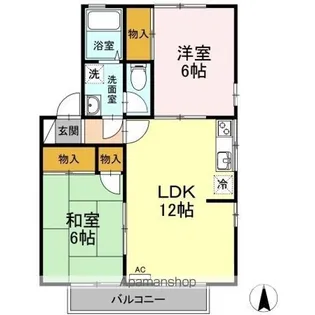 2LDKの間取り画像