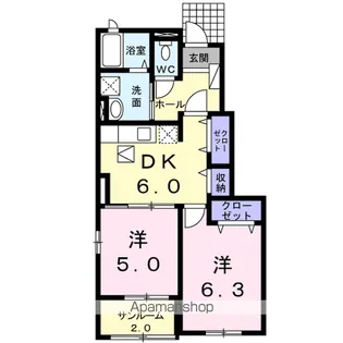 カプリスA【1階】の間取り
