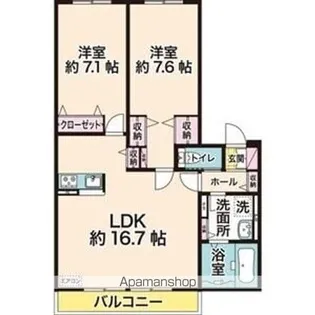 SACRAーTERRACE サクラテラス【1階】の間取り