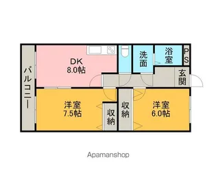 エクセル2【110号室】の間取り