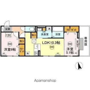ユーフォリア A棟【1階】の間取り