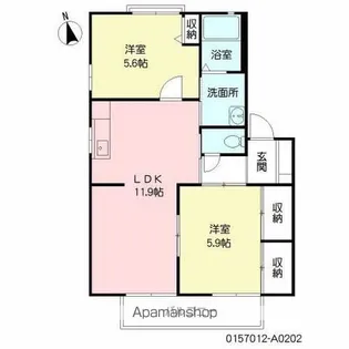 リベール伊左座 A【2階】の間取り