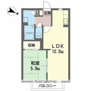 エスパス ブリエ A棟【1階】の間取り