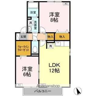 クウラージュ C棟【2階】の間取り