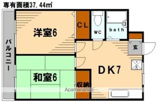 クリフサイド神尾第2【302号室】の間取り
