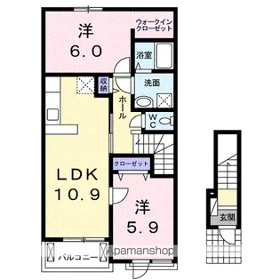 SUNNYTOWN くわばらB【2階】の間取り