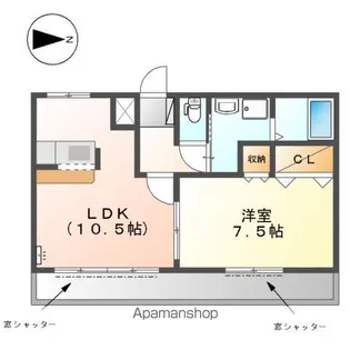 ウィズハウス【103号室】の間取り