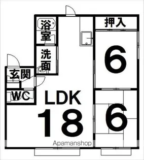 関谷ハイツ E棟【E-2号室】の間取り