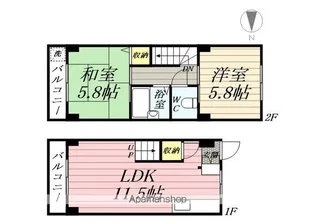 リッツコート【B-1号室】の間取り