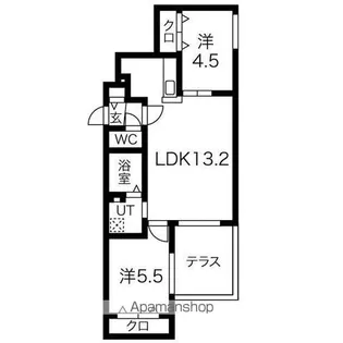 ブランシャールTSCOURT桑園【3階】の間取り