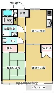 ハシモト・ハイツⅡ【202号室】の間取り