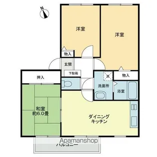 フォブール龍雲A【1階】の間取り