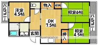 コーポ北花田【106号室】の間取り