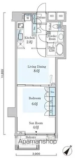 オーキッドレジデンス六本木【2階】の間取り