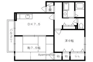 ハイカムール八科【A201号室】の間取り