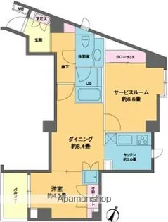 カスタリア南麻布【4階】の間取り