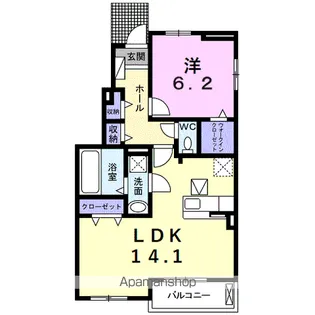 Sun city 青山 B【1階】の間取り