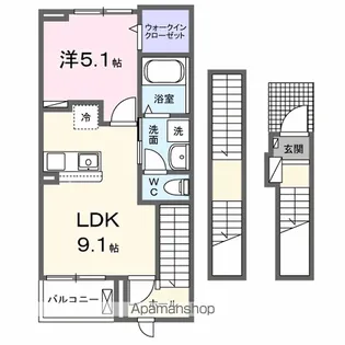 ピンズ下関Ⅰ【3階】の間取り