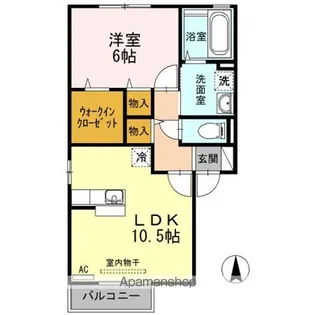 コーポK E棟【E201号室】の間取り