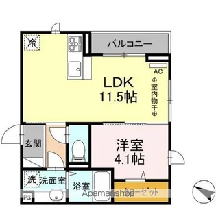 東京都福生市加美平2丁目【アパート】の間取り