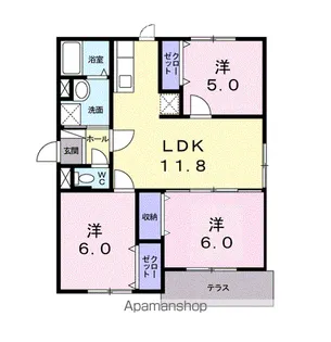 ブランシェ大高【1階】の間取り