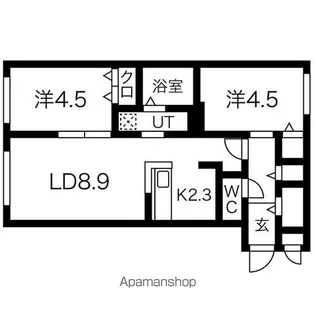 Lien Kitahiroshima Ⅰ【203号室】の間取り