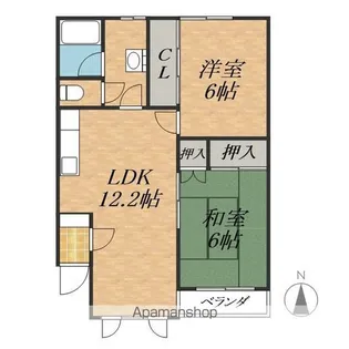 コーポ緑第2号【2階】の間取り